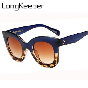 LongKeeper Cat Eye Vintage Sunglasses Women latest Fashion Leopard Sun Glasses Sexy Ladies Eyewears UV400 Goggles Oval Glasses